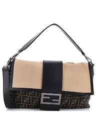 Pre-Owned Fendi Large Baguette Convertible Belt Bag Zucca Canvas with Canvas and Leather