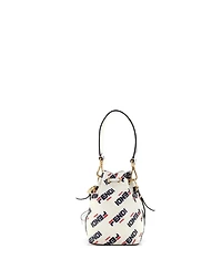 Pre-Owned Fendi Mini Mania Logo Mon Tresor Bucket Bag Printed Leather
