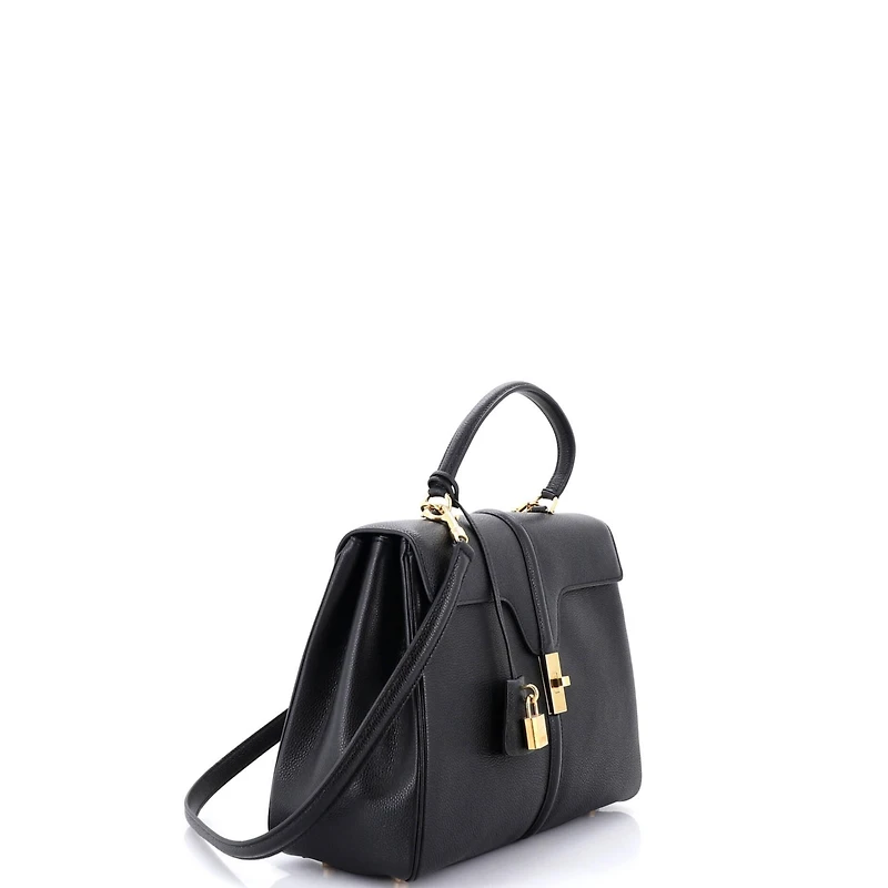 Pre-Owned Celine Medium 16 Top Handle Bag Grained Calfskin