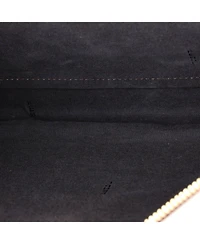 Pre-Owned Fendi Large Logo Flat Wristlet Pouch Embossed Leather