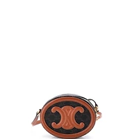 Pre-Owned Celine Triomphe Oval Crossbody Bag Triomphe Coated Canvas and Leather