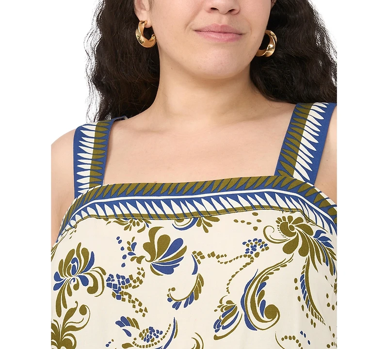 Vince Camuto Plus Thick Strap Printed Maxi Dress