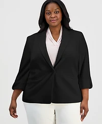 Anne Klein Essentials Plus 3/4-Sleeve One-Button Jacket