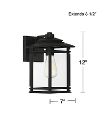 John Timberland North House Mission Outdoor Wall Light Fixture Metal Clear Glass Panels for Post Exterior Barn Deck House Porch Yard