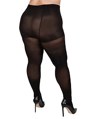 MeMoi Plus Microfiber Opaque Curvy Control Top Tights