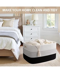 Gnuadz Large Woven Storage Basket with Handle Gift