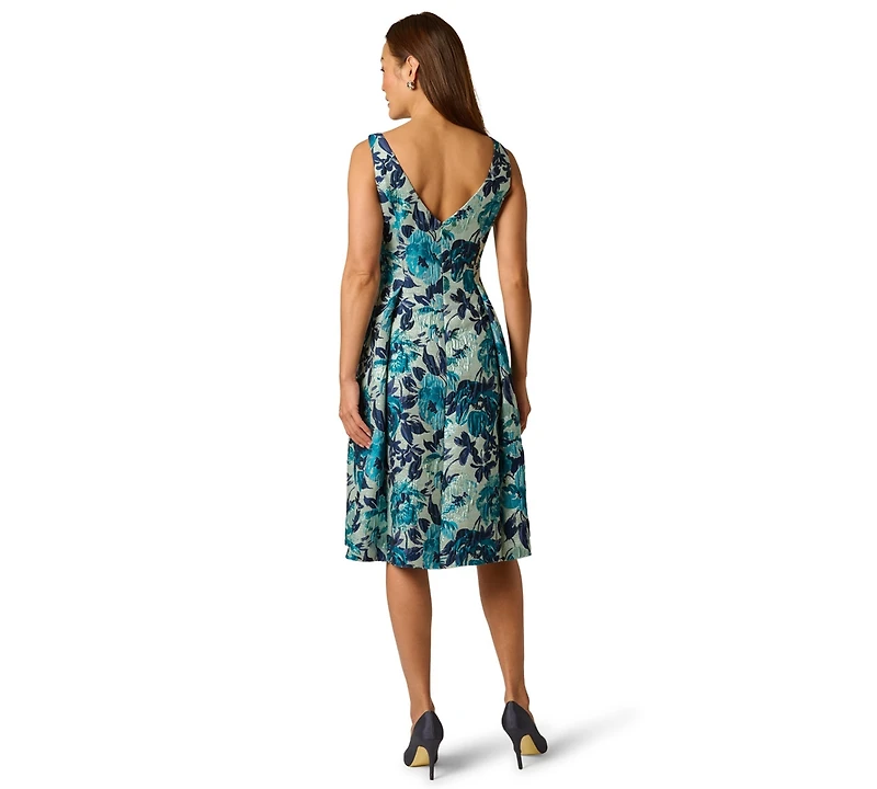 Adrianna Papell Petite Sleeveless Boat Neck Dress
