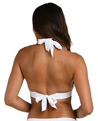 La Blanca Women's Island Goddess Ruffled Halter Bikini Top