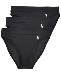 Polo Ralph Lauren Women's Club Cotton Bikini Briefs, 3-Pack