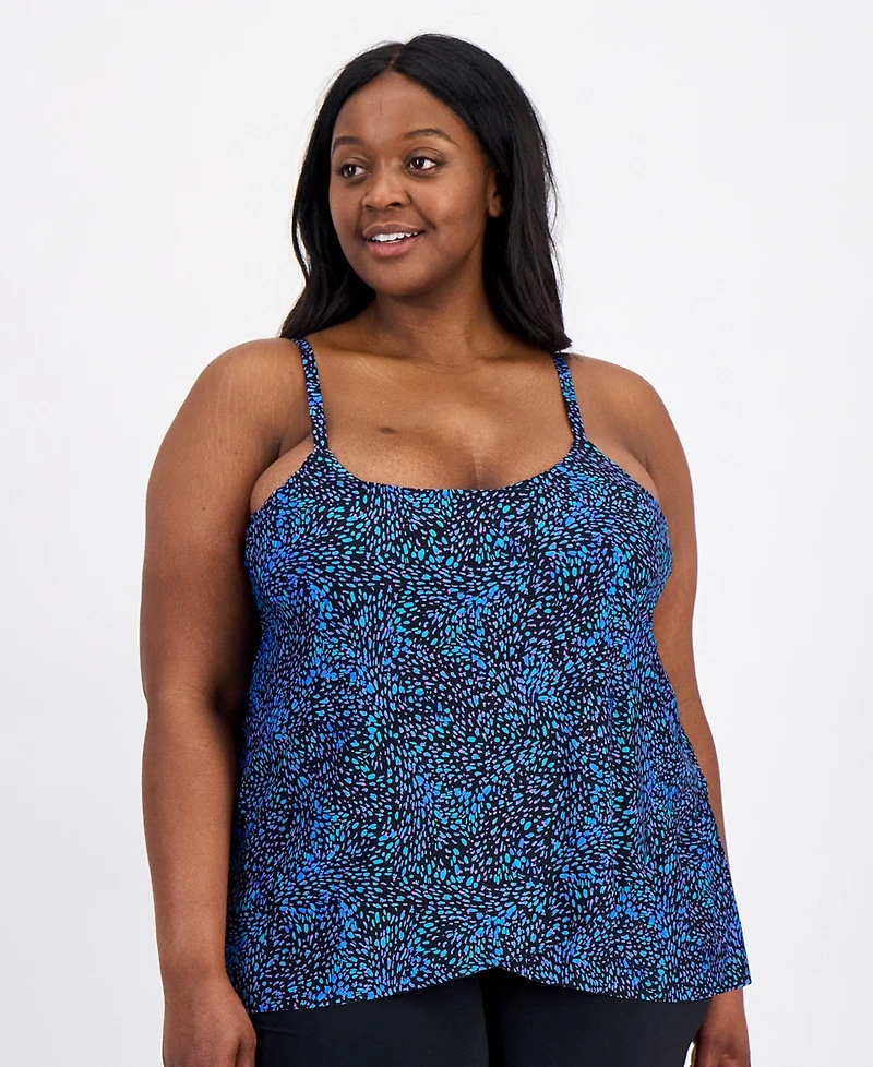 Island Escape Plus Cape Town Scoop Neck Tankini Top