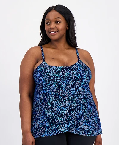 Island Escape Plus Cape Town Scoop Neck Tankini Top