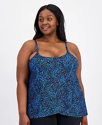 Island Escape Plus Cape Town Scoop Neck Tankini Top