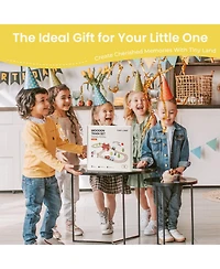 Tiny Land Wooden Train Set for Children 39 Pcs