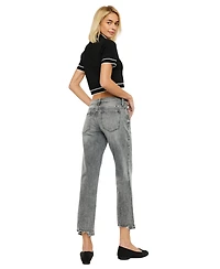 KanCan Women's Chai Mid-Rise Cropped Straight Jeans