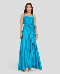 Tahari Asl Women's Pleated Bodice Square Neck Ball Gown