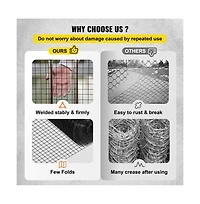 Sugift 24 in x 50 feet Galvanized Hardware Cloth 1 x 1 in Mesh Welded Wire Fence