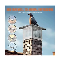 Sugift 12 x 12 inches Stainless Steel Chimney Cap 304 Fireplace Cover Mesh Screen