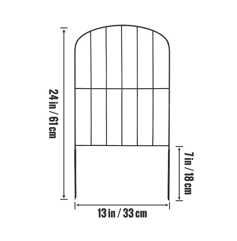 Sugift 24 in H x 30 feet L Garden Fence Animal Barrier No Dig Underground Fence