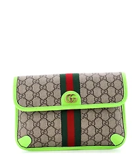 Pre-Owned Gucci Ophidia Flap Belt Bag Gg Coated Canvas with Leather