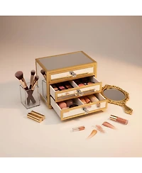 Yigii 3 Layer Large Capacity Jewelry Storage Box with Crystal Handle