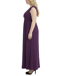 Ny Collection Plus Size Ruched Empire Maxi Dress