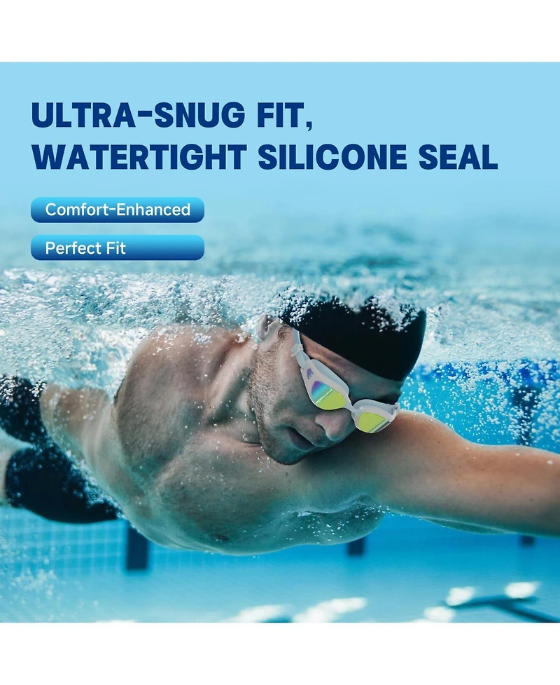 Gnuadz Swim Goggles Anti-fog Uv Protection Leak-proof Adult Wide View