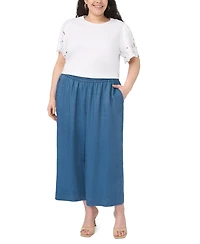 Vince Camuto Plus Crewneck Pull-On Top