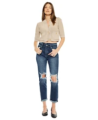 KanCan Women's Chantal Ultra High Rise Mom Jeans