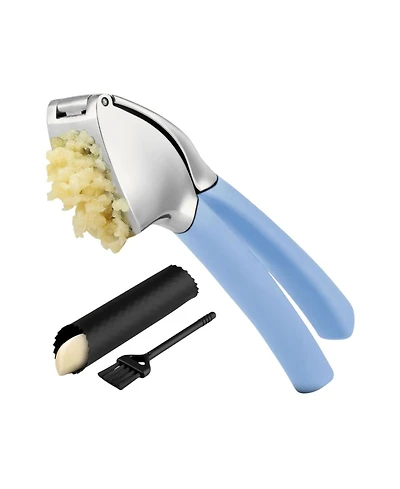 Garlic Press Comfort Grip with Peeler and Brush