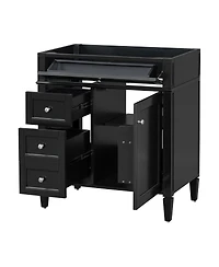 Sillysis Bathroom Vanity Cabinet, Modern Solid Wood Mdf Storage, Soft Close Drawers and Adjustable Shelf, Minimalist for Small Spaces