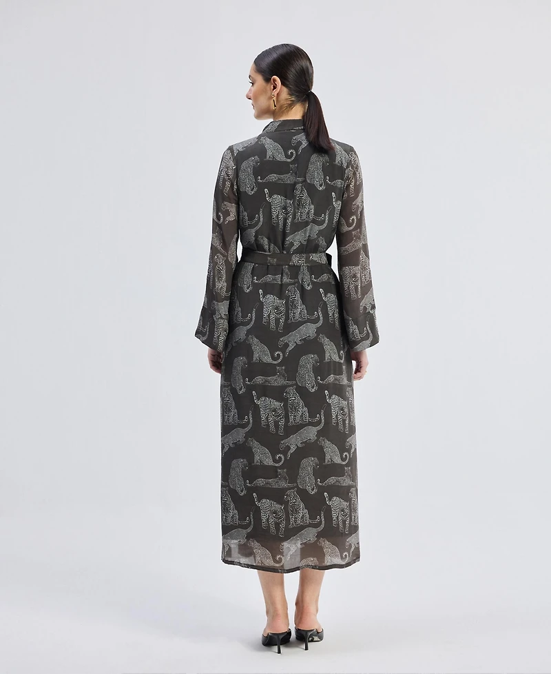 Reistor Women's Relaxed-fit Shirt Dress Animal Print