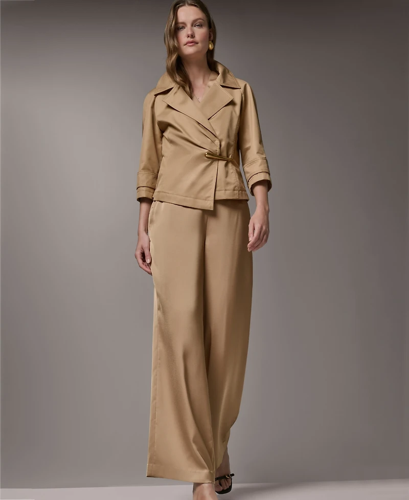 Donna Karan New York Women's Notch Lapel Bar Hardware Jacket