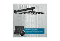 Midola 10 Inch Rainfall Shower System Wall Mounted Rain Shower Head Handle Set Pressure Balancing Valve Solid Brass Complete Combo
