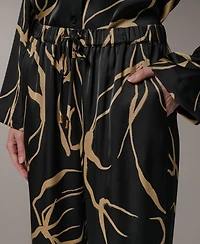 Donna Karan New York Women's Printed Wide-Leg Pull-On Pants