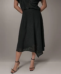 Donna Karan New York Women's Laser Cut High-Low Skirt