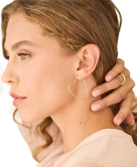 brook & york Gold-Tone Plated Sandy Heart Hoop Earrings