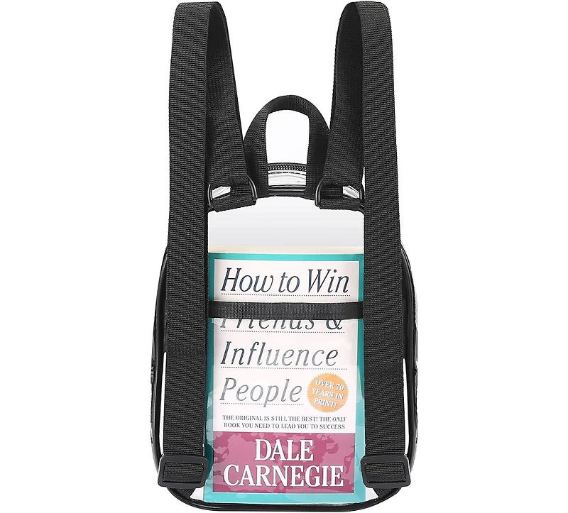 Clear Mini Backpack Stadium Approved, With Reinforced Straps & Front Pocket - Perfect for School, Security Sporting