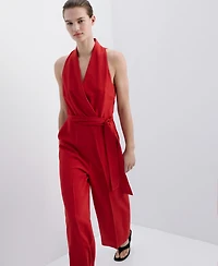 Mango Women's Belt Long Jumpsuit