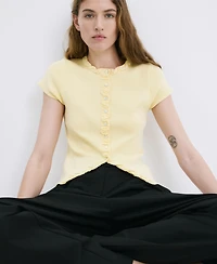 Mango Women's Buttons Fine Knit Sweater