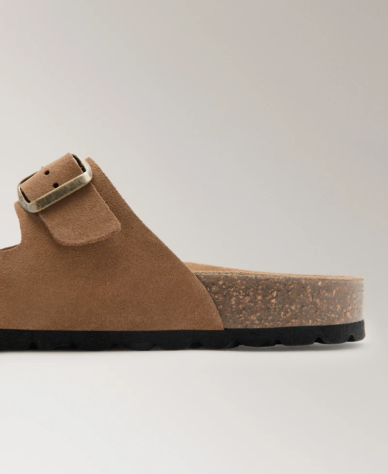 Mango Women's Double-Buckle Leather Sandals