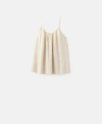 Mango Women's Plain Cotton Spaghetti-Strap Pajama Top
