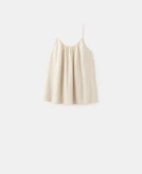 Mango Women's Plain Cotton Spaghetti-Strap Pajama Top