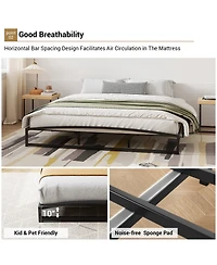homfan 10-Inch Platform Bed Frame with Arched Design, Low Profile, Noise-Reducing Frame, No Box Spring Needed