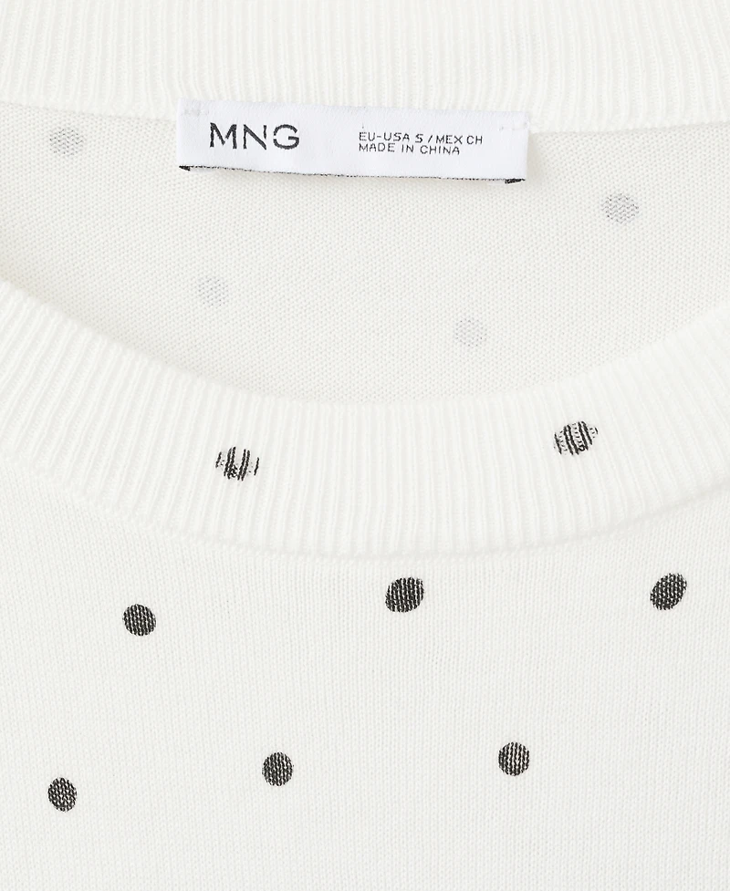 Mango Women's Polka-Dot Knitted Sweater