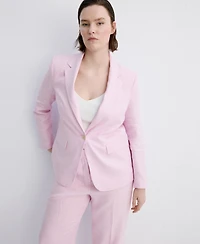 Mango Women's Linen Suit Blazer
