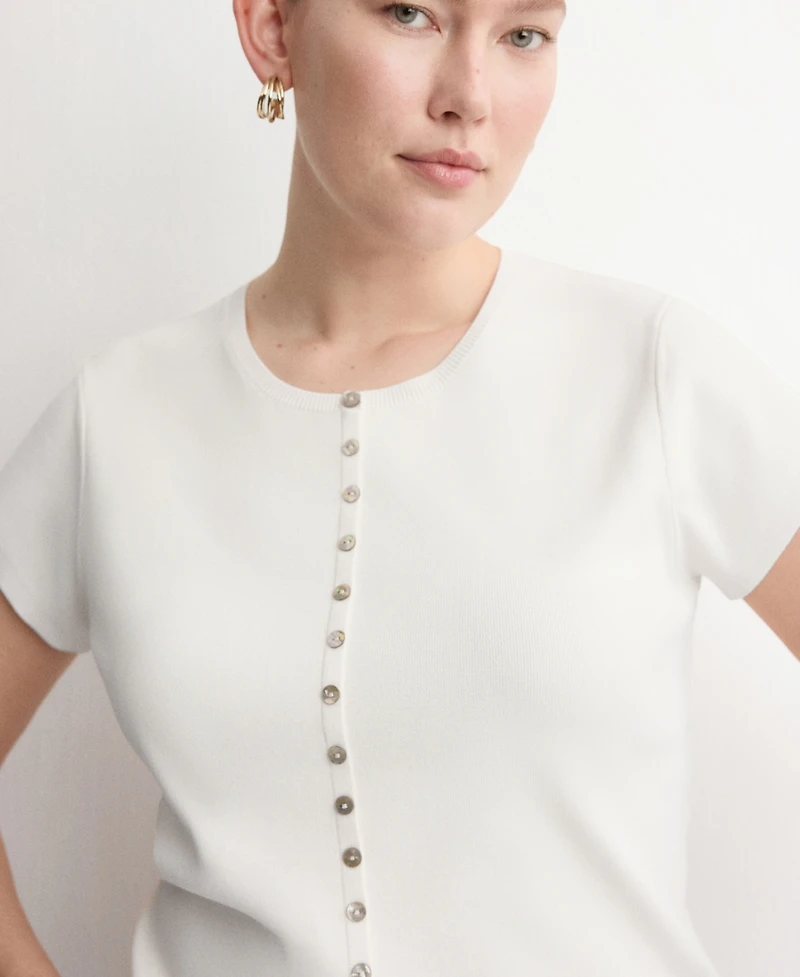 Mango Women's Buttons Detail Knit Sweater