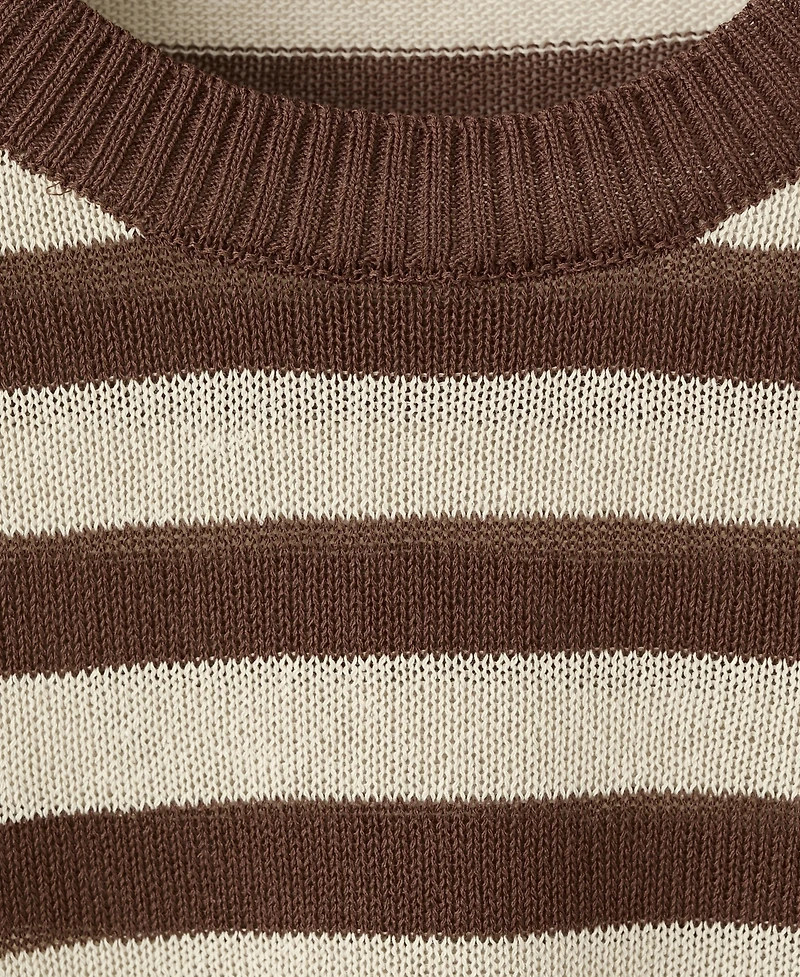 Mango Women's Crop Striped Sweater