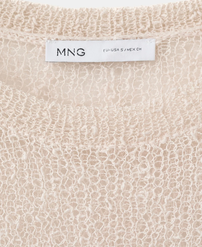Mango Women's Open-Knit Long-Sleeve Sweater