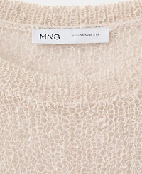 Mango Women's Open-Knit Long-Sleeve Sweater
