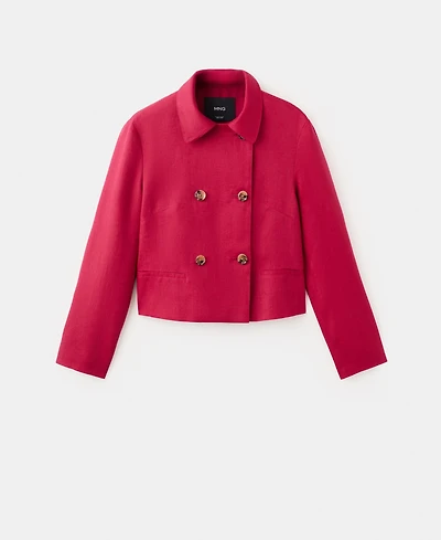 Mango Women's Double-Breasted Linen Jacket